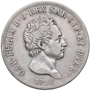 Savoy Coins - Carlo Felice (1821–1831) 5 Lire 1824 T - Nomisma 5...