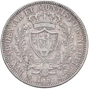 Pièces de Savoie - Charles-Félix (1821-1831) 5 lires 1826 G - Nomisma 5...