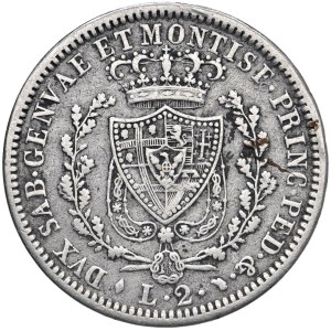 Pièces de Savoie - Charles-Félix (1821-1831) 2 lires 1827 T - Nomisma 5...