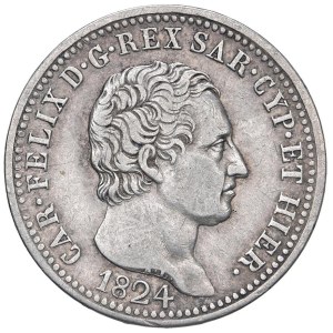 Savoy Coins - Carlo Felice (1821–1831) Lira 1824 T - Nomisma 587...
