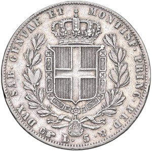 Savojské mince – Carlo Alberto (1831–1849) 5 lir 1839 T – Nomisma ...