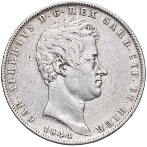 Pièces de Savoie - Charles-Albert (1831-1849) 5 lires 1844 G - Nomisma ...