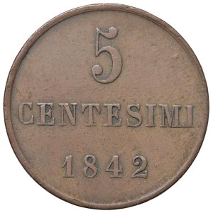 Savojské mince – Carlo Alberto (1831–1849) 5 centesimů 1842 – Nomis...