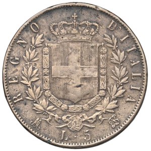 Savoy Coins - Victor Emmanuel II (1861–1878) 5 Lire 1870 M - M...