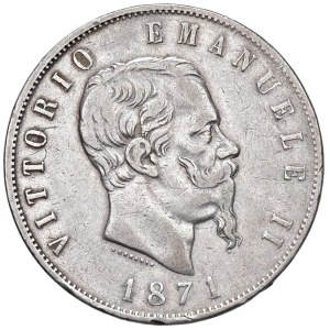 Pièces de monnaie de Savoie - Victor-Emmanuel II (1861-1878) 5 lires 1871 M - N...