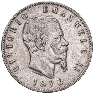 Savojské mince – Viktor Emanuel II. (1861–1878) 5 lir 1873 M – N...