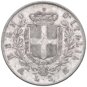 Savojské mince – Viktor Emanuel II. (1861–1878) 5 lir 1874 M – N...