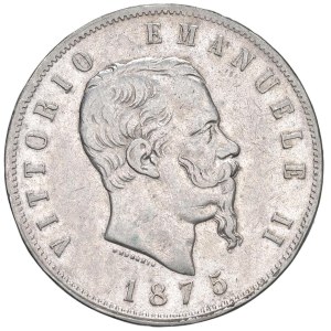 Pièces de Savoie - Victor-Emmanuel II (1861-1878) 5 lires 1875 M - N...
