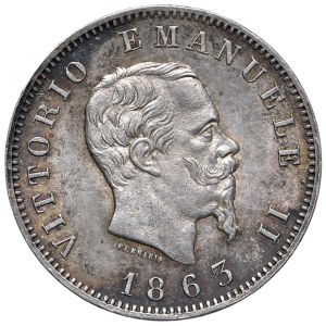 Savoy Coins - Victor Emmanuel II (1861–1878) Lira 1863 M coat of arms...