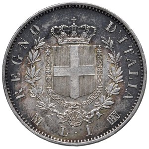 Savoy Coins - Victor Emmanuel II (1861–1878) Lira 1863 M coat of arms...