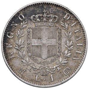 Savoy Coins - Victor Emmanuel II (1861–1878) Lira 1863 M coat of arms...