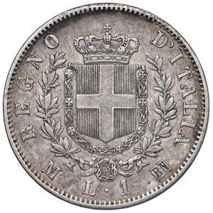 Savoy Coins - Victor Emmanuel II (1861–1878) 1863 Lira with M and coat of arms...
