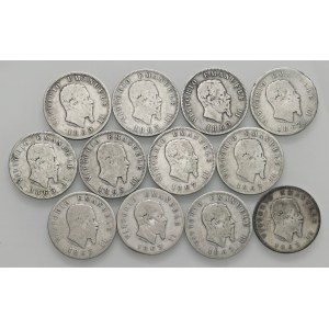 Savoy Coins - Victor Emmanuel II (1861–1878) Set of twelve p...