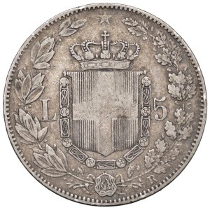 Savojské mince – Umberto I. (1878–1900) 5 lir 1879 – Nomisma 993 AG...