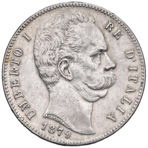 Pièces de Savoie - Umberto Ier (1878-1900) 5 lires 1879 - Nomisma 993 AG...