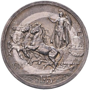 Pièces de Savoie - Victor-Emmanuel III (1900-1946) 5 lires 1914 - N°...