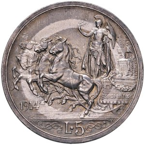 Savoy coins - Vittorio Emanuele III (1900-1946) 5 Lire 1914 - No...