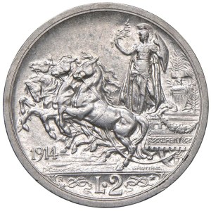 Pièces de Savoie - Victor-Emmanuel III (1900-1946) 2 lires 1914 - N°...