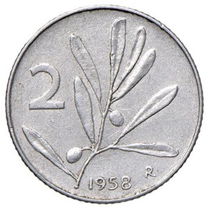 République italienne - REPUBBLICA ITALIANA (1946-) 2 lires 1958 - Gig. 334...
