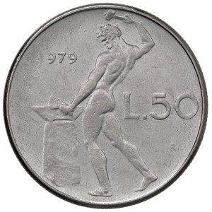 Italian Republic - REPUBBLICA ITALIANA (1946-) 50 Lire 1979 without the 1...