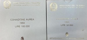 Italian Republic - REPUBBLICA ITALIANA - 100.000 e 50.000 Lire 1994 B...