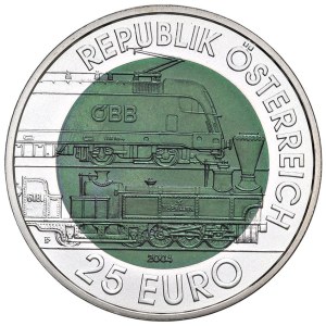 Foreign Coins - AUSTRIA 25 Euro 2004 150 Years of the Semmering Railway - AG ...