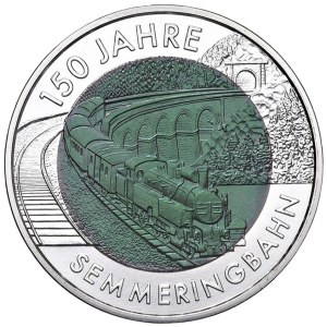 Foreign Coins - AUSTRIA 25 Euro 2004 150 Years of the Semmering Railway - AG ...