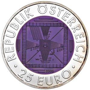 Pièces étrangères - AUTRICHE 25 euros 2005 « 50 ans de télévision » - AG et Nio...