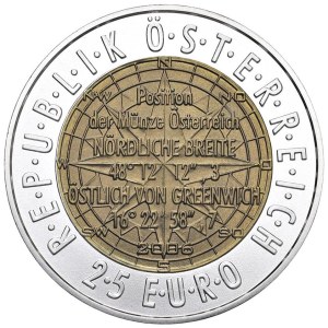 Foreign coins - AUSTRIA 25 Euro 2006 Europaische Satellitennavigat...