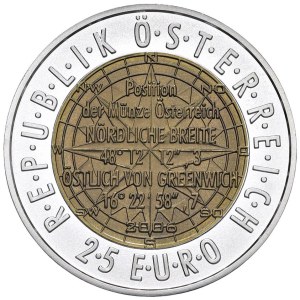 Foreign Coins - AUSTRIA 25 Euro 2006 European Satellite Navigation...