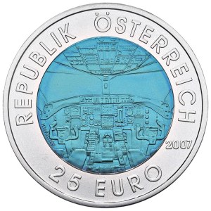 Foreign Coins - AUSTRIA 25 Euro 2007 Austrian Aviation - AG...