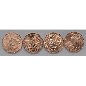 Foreign Coins - AUSTRIA Set of 4 copper 5-euro coins, dated ...