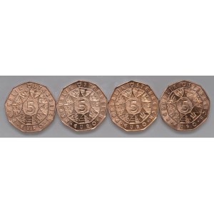 Foreign Coins - AUSTRIA Set of 4 copper 5-euro coins, dated ...