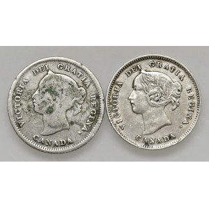 Foreign Coins - CANADA Victoria (1841–1901) 5 Cents 1880 H and 1901 ...