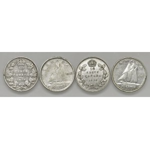 Foreign coins - CANADA 10 Cents 1903 H, 1928, 1943 e 1949 - AG Lot...