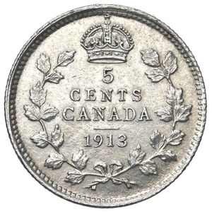 Foreign Coins - CANADA George V (1910–1936) 5 Cents 1913 - KM 22 ...