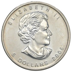 Zahraničné mince – KANADA Alžbeta II. (1952–2022) 5 dolárov 2006 – ...