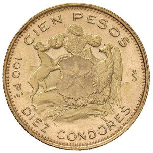 Foreign coins - CHILE 100 Pesos 1962 - KM 175; Fr. 54 AU (20.35 g) ...