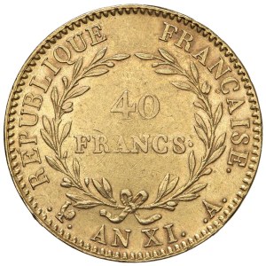 Foreign coins - FRANCIA Consolato (1799-1804) 40 Franchi A. XI A -...