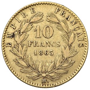 Pièces étrangères - FRANCE Napoléon III (1852-1870) 10 francs 1865 ...