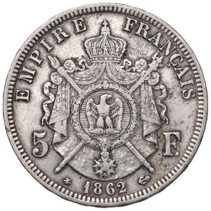 Pièces étrangères - FRANCE Napoléon III (1852-1870) 5 francs 1862 A...