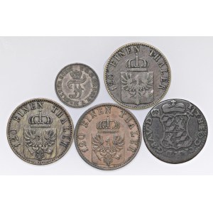 Pièces étrangères - ALLEMAGNE Lot de cinq pièces, comme sur la photo. De et...