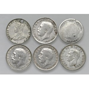 Foreign coins - ENGLAND Set of six coins in AG, as shown in the photo...