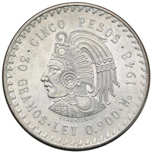 Foreign coins - MEXICO 5 Pesos 1948 - KM 465 AG (29.91 g)...