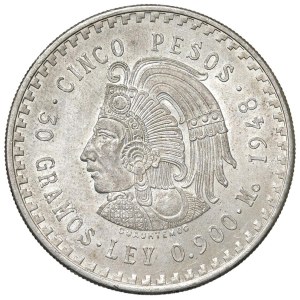 Zahraniční mince – MEXIKO 5 pesos 1948 – KM 465 AG (30,09 g)...