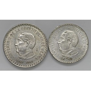 Monety zagraniczne – MEKSYK 10 i 5 peso 1957 – AG (28,79 + 18,07 g) L...