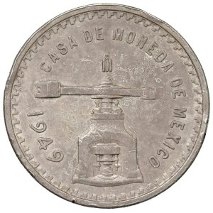 Foreign Coins - MEXICO Ounce 1949 - KM M49a AG (33.54 g) Chip on the ...