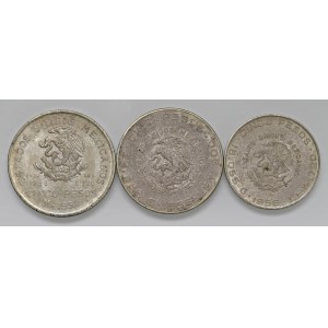 Foreign coins - MEXICO Set of three coins as shown in the photo. Upon examination...