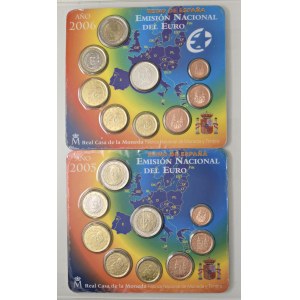 Foreign coins - SPAGNA Divisionali Euro 2005, 2006, 2007 e 2009. L...