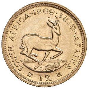 Zahraničné mince – Južná Afrika, rand 1969 – KM 63 AU (4,00 g)...